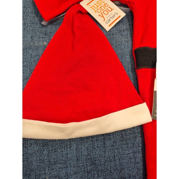 Baby Santa Outfit With Hat Red Long-Sleeve Bodysuit Size 3M Just One You By Cart - Picture 3 of 5